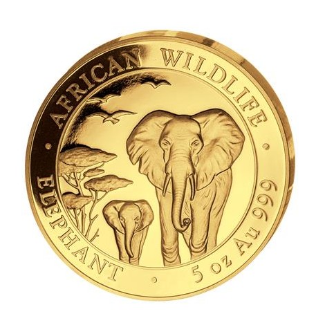 5 Unzen Gold Somalia Elefant 2015