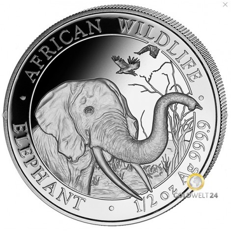 1/2 Unze Silber Somalia Elefant 2018