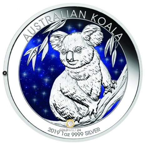 1 Unze Silber Australien Koala Glowing Galaxy 2019