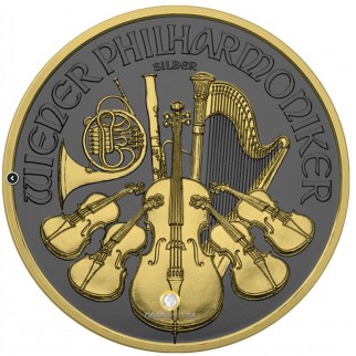 1 Unze Silber Wiener Philharmoniker Golden Ring 2019