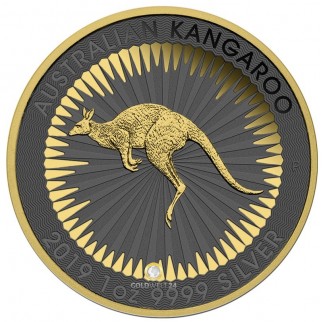 1 Unze Silber Känguru Golden Ring 2019