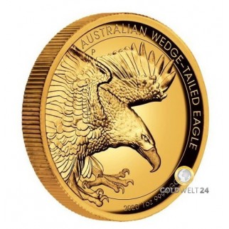 1 Unze Gold Wedge Tailed Eagle 2020 High Relief PP