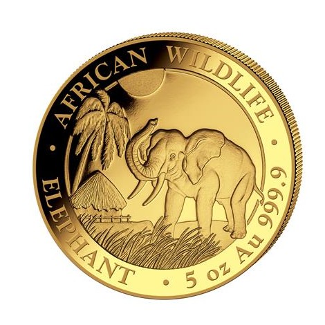 5 Unzen Gold Somalia Elefant 2017