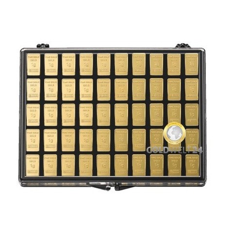 50 x 1 Gramm Goldbarren UnityBar (H&M)