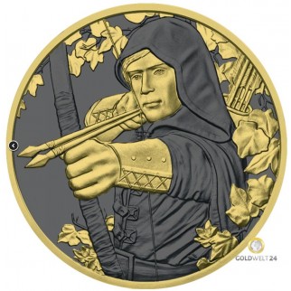 1 Unze Silber Robin Hood Golden Ring 2019