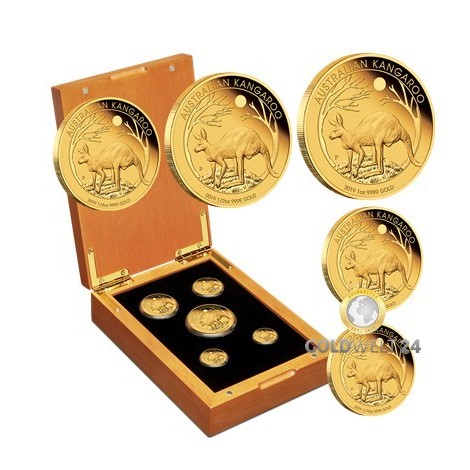 5 Coin Set Känguru Nugget 2019 Polierte Platte