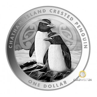 1 Unze Silber Chatham Island Crested Pinguin 2020