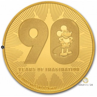 1 Unze Gold Disney Mickey 90. Jahrestag 2018