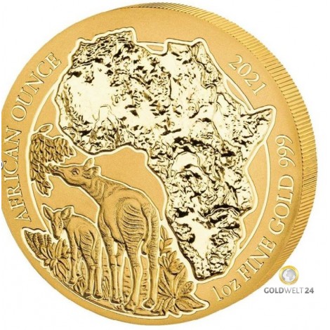 1 Unze Gold African Ounce Okapi 2021