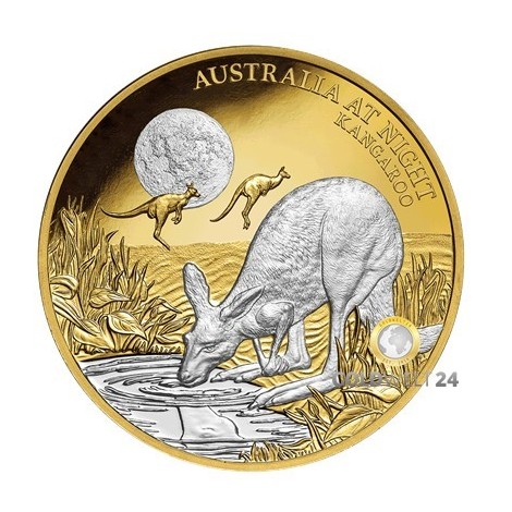 1 Unze Gold Känguru Australia at night 2019 PP