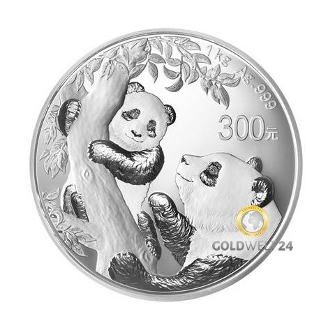 1 kg Silber China Panda 2021 (Polierte Platte)