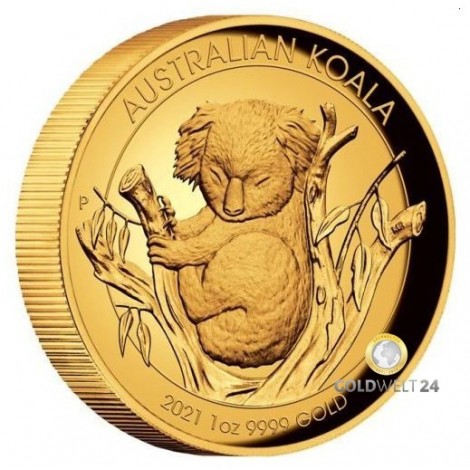 1 Unze Gold Koala High Relief 2021 PP