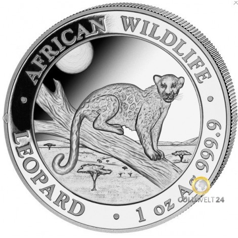 1 Unze Silber Somalia Leopard 2021 color