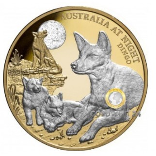 1 Unze Gold Wombat Australia at night 2021 PP
