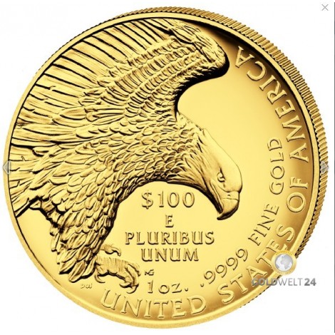1 Unze Gold American Liberty 2019 High Relief PP