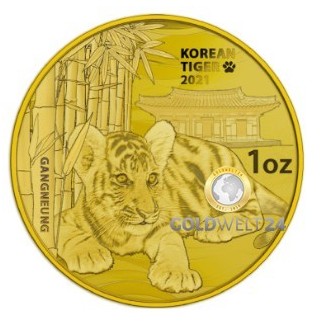 1 Unze Gold South Korea Tiger 2021