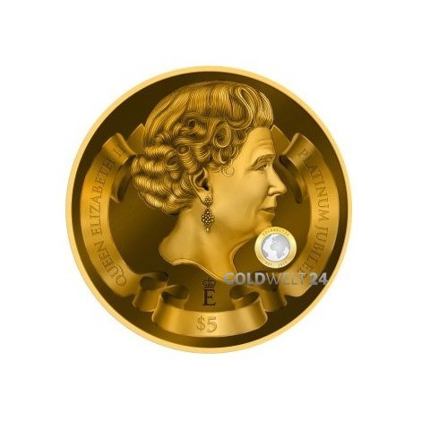 1 Unze Gold 5 Dollars Queen Elizabeth II. Jubiläum PP