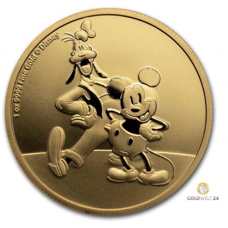 1 Unze Gold Mickey & Goofy 2021