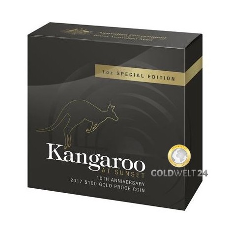 1 Unze Gold Känguru Nugget 2017 High Relief PP