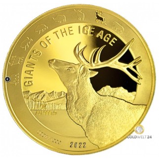 1 Unze Gold Giganten der Eiszeit - Auerochse 2021 PP