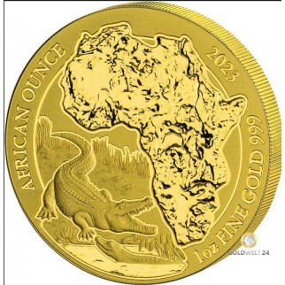1 Unze Gold Ruanda African Ounce Krokodil 2023
