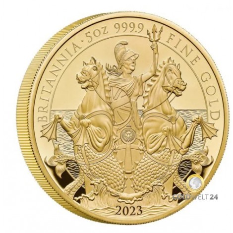 5 Unzen Gold Britannia 2023 PP