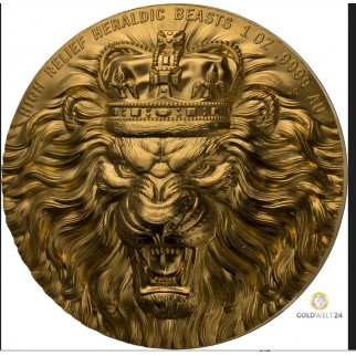 1 Unze Gold Tristan da Cunha Heraldischer Löwe