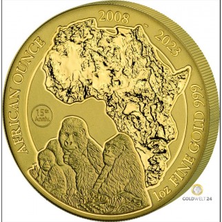1 Unze Gold Ruanda African Ounce Berggorilla 2023