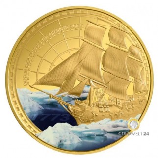 1 Unze Gold Niue Captain Cook Antarktis 2023 PP