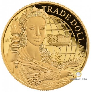1 Unze Gold St. Helena U.S.Trade Dollar 2023 PP