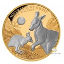 1 Unze Gold Rock Wallaby Australia at night 2024 PP