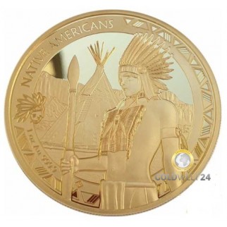 1 Unze Gold Kamerun Native Americans Warbonnet 2023 PP