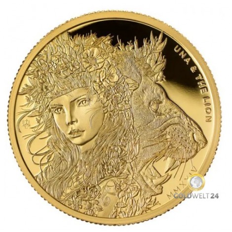 1 Unze Gold St. Helena Una and the Lion PP 2024
