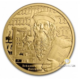 1 Unze Gold Niue Icons of Inspriation Johannes Gutenberg 2024