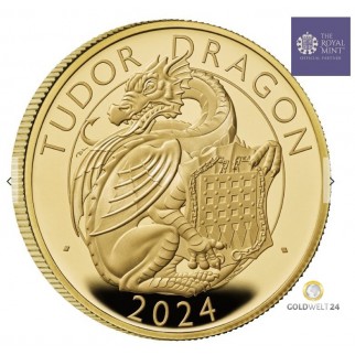 1 Unze Gold UK Tudor Beasts Unicorn 2023 PP