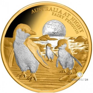 1 Unze Gold Rock Wallaby Australia at night 2024 PP