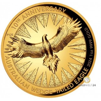 1 Unze Gold Wedge Tailed Eagle 2023 High Relief PP