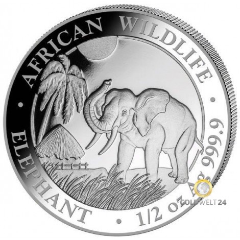 1/2 Unze Silber Somalia Elefant 2017