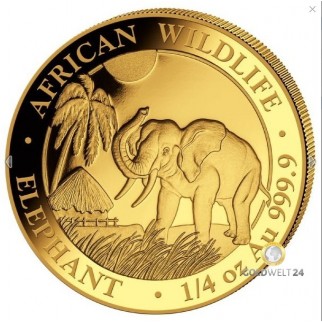 1/4 Unze Gold Somalia Elefant 2017
